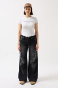 Baskılı Likralı Crop T-Shirt resmi
